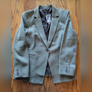Pendleton Herringbone Blazer in Olive Green